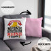 Bauherr Kissen mit Füllung 40x40 Geschenk Bauherr Meine Baustelle Meine Regeln (Grau) Rosa Trendation