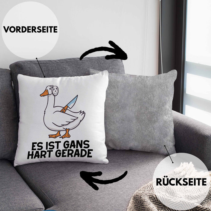 Dank Meme Kissen mit Füllung 40x40 Ganz Gans Besitzer Wortspiel Es Ist Gans Hart Gerade Geschenkidee Depressionen (Grau) Grau Trendation