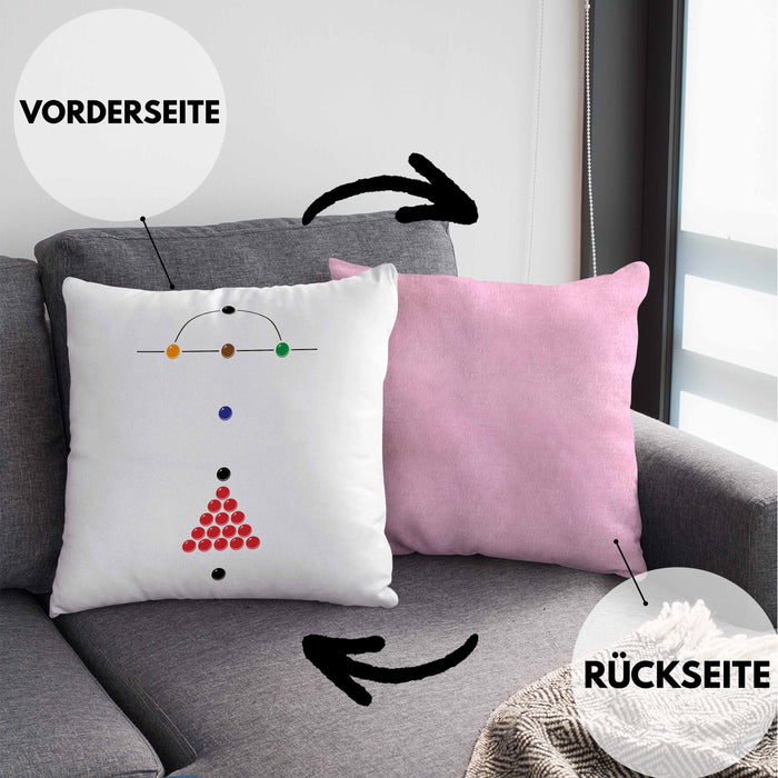 Billard Pool Kissen mit Füllung 40x40 Geschenk Queu Geschenkidee Spruch Grafik Plan (Grau) Rosa Trendation