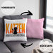 Katzen Servicepersonal Kissen mit Füllung 40x40 Geschenkidee Lustig Spruch Katzenbesitzer KatzenMama (Grau) Rosa Trendation