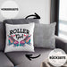 Rollschuh Kissen mit Füllung 40x40 Geschenk für Roller Girls "Roller Girl" Nostalgie 80er 90er Jahre (Grau) Grau Trendation