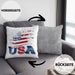 USA Flagge Kissen mit Füllung 40x40 Geschenk Amerika Geschenkidee Auslandjahr Vereinigte Staaten Von Amerika (Grau) Grau Trendation
