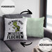 Wandern Kissen mit Füllung 40x40 Geschenk Ich Werde Nicht Aufgeben Aber Die Ganze Zeit Fluchen Wandern Geschenkidee Schildkröte (Grau) Grün Trendation
