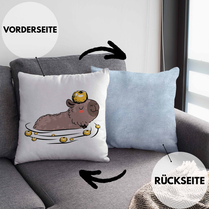 Kissen mit Füllung 40x40 mit Capybara-Motiv Geschenk für Capybara Liebhaber (Grau) Blau Trendation