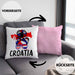 Croatia Kissen mit Füllung 40x40 Geschenk für Kroatische Frau Heimat Kroatien Geschenkidee (Grau) Rosa Trendation
