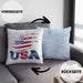 USA Flagge Kissen mit Füllung 40x40 Geschenk Amerika Geschenkidee Auslandjahr Vereinigte Staaten Von Amerika (Grau) Blau Trendation