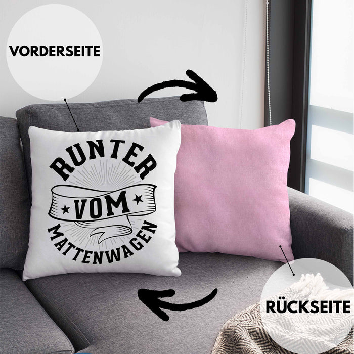 Sport-Lehrer Kissen mit Füllung 40x40 Geschenk Runter Vom Mattenwagen Geschenkidee (Grau) Rosa Trendation