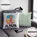 Vater Papa Kissen mit Füllung 40x40 Gschenk Alpaka Llama Alpapa Geschenkidee Spruch für Vater zum Vatertag (Grau) Grün Trendation