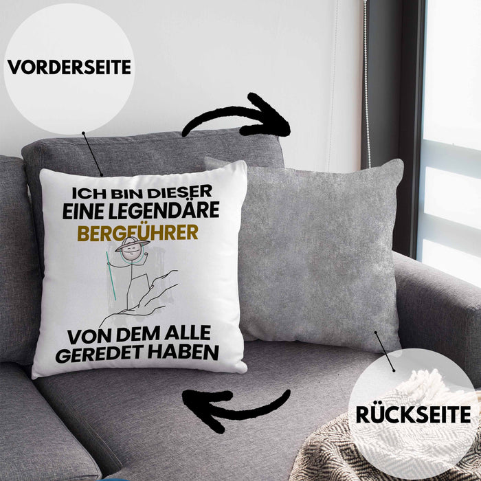 Bergführer Geschenk Kissen mit Füllung 40x40 Lustige Geschenkidee Geburtstag für Bergführer Ich Bin Dieser Legendäre Bergführer Von Dem Alle Geredet Haben (Grau) Grau Trendation