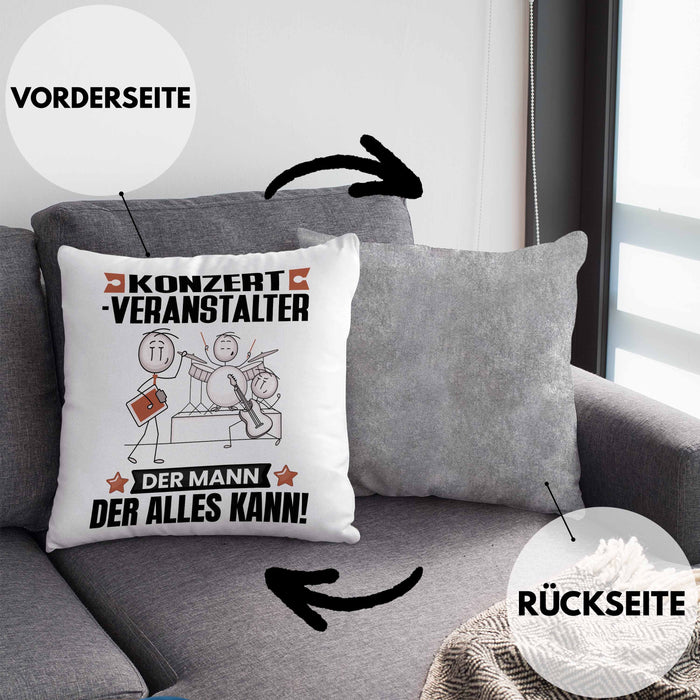 Konzertveranstalter Kissen mit Füllung 40x40 Geschenk für Konzertveranstalter Der Mann Der Alles Kann Geschenkidee zum Geburtstag (Grau) Grau Trendation