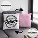 Lustiger Spruch Geschenk Kissen mit Füllung 40x40 Früher War Alles Besser Ich Bin Von Früher Geschenkidee Männer Kollegen (Grau) Rosa Trendation