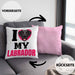 Labrador Besitzerin Kissen mit Füllung 40x40 Geschenk Lustiger Spruch Geschenkidee I Love My Labrador (Grau) Rosa Trendation