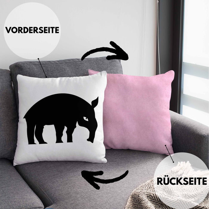 Lustige Ameisenbär Kissen mit Füllung 40x40 (Grau) Rosa Trendation