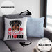 Rottweiler Besitzer Mom Mama Kissen mit Füllung 40x40 Geschenk Lustiger Spruch Geschenkidee Rottweiler Besitzerin (Grau) Blau Trendation