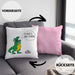 Boule Kissen mit Füllung 40x40 Geschenk Boule-Spieler Geschenkidee Spruch T-Rex Dino Ich Hasse Boule Spielen (Grau) Rosa Trendation