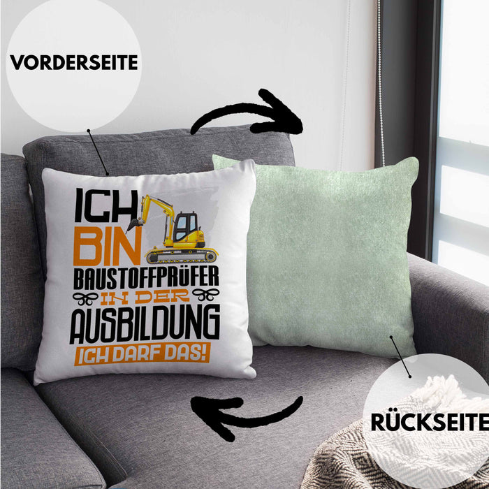 Baustoffprüfer Ausbildung Kissen mit Füllung 40x40 Geschenk Ich Bin Baustoffprüfer In Der Ausbildung Ich Darf Das Geschenkidee Spruch (Grau) Grün Trendation