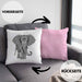 Elefant Kissen mit Füllung 40x40 Geschenk Für Elefanten-Liebhaber Geschenkidee Grafik Mandala (Grau) Rosa Trendation