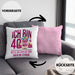 Lustige Kissen mit Füllung 40x40 zum 40. Geburtstag - Geschenkidee für Frauen Einhorn 40er Geburtstag (Grau) Rosa Trendation