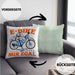 Lustige Kissen mit Füllung 40x40 E-Bike Fans Geschenk E-Bike Sprüche Geschenkidee (Grau) Grün Trendation