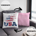 USA Flagge Kissen mit Füllung 40x40 Geschenk Amerika Geschenkidee Auslandjahr Vereinigte Staaten Von Amerika (Grau) Rosa Trendation