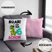 6. Geburtstag Kissen mit Füllung 40x40 Geschenk Lustiger Spruch Roar Ich Bin Schon 6 Dinosaurier Geschenkidee Geburtstag (Grau) Rosa Trendation