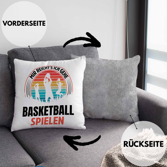Mädchen Basketballspielerin Geschenkidee Kissen mit Füllung 40x40 Frauen Basketball (Grau) Grau Trendation