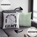 Die Mit Dem Hund Geht Kissen mit Füllung 40x40 Geschenk für Frauchen Hundebesitzerin Geschenkidee (Grau) Grün Trendation