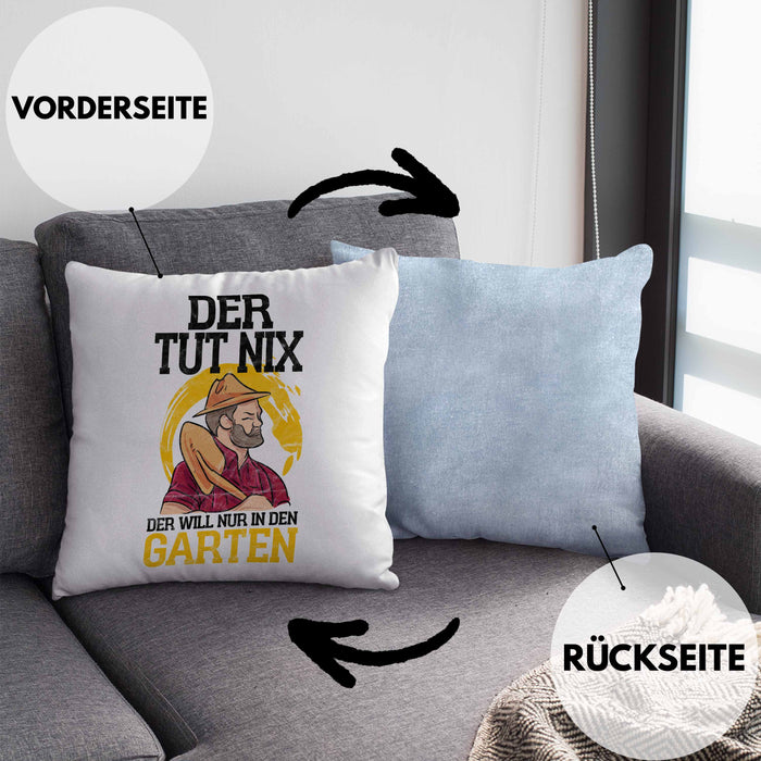 Lustige Kissen mit Füllung 40x40 für Gärtner tolles Geschenk für Hobby- und Landschaftsgärtner (Grau) Blau Trendation