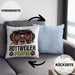 Rottweiler Papa Besitzer Kissen mit Füllung 40x40 Geschenk Lustiger Spruch Geschenkidee Rottweiler Liebhaber (Grau) Blau Trendation