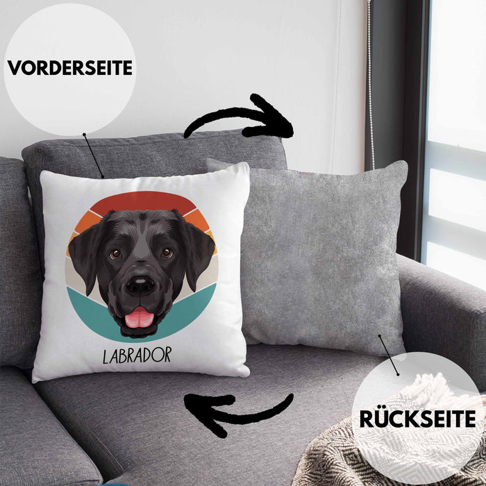 Labrador Besitzer Kissen mit Füllung 40x40 Geschenk Lustiger Spruch Geschenkidee Labrador Mama Papa (Grau) Grau Trendation