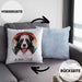 Border Collies Besitzer Kissen mit Füllung 40x40 Geschenk Lustiger Spruch Geschenkidee Border Collies Mama Papa (Grau) Blau Trendation