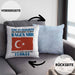 Türkei Kissen mit Füllung 40x40 Urlaub Heimat Geschenk Spruch Türke Geschenkidee (Grau) Blau Trendation