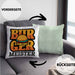 Burger Meister Kissen mit Füllung 40x40 Geschenk Spruch Grillen Sommer Burger Liebhaber Geschenkidee Cheeseburger (Grau) Grün Trendation