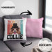 Border Collies Besitzer Kissen mit Füllung 40x40 Geschenk Lustiger Spruch Geschenkidee Retro Vinatge Border Collies (Grau) Rosa Trendation