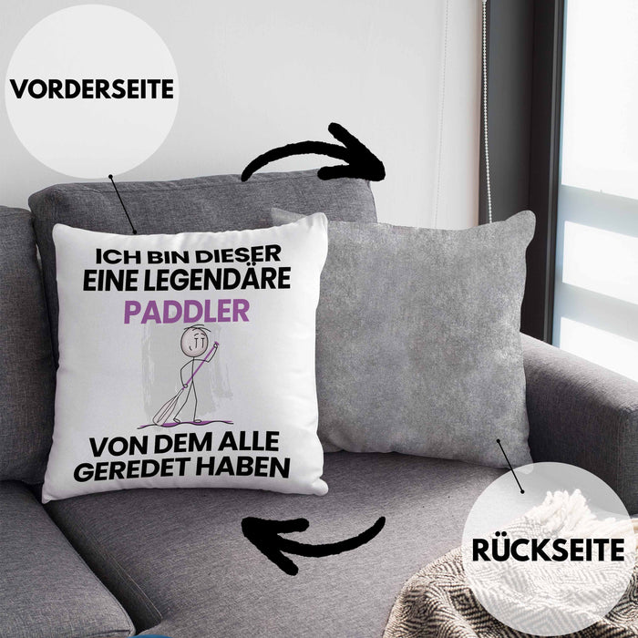 Paddler Geschenk Kissen mit Füllung 40x40 Lustige Geschenkidee Geburtstag für Paddler Ich Bin Dieser Legendäre Paddler Von Dem Alle Geredet Haben (Grau) Grau Trendation