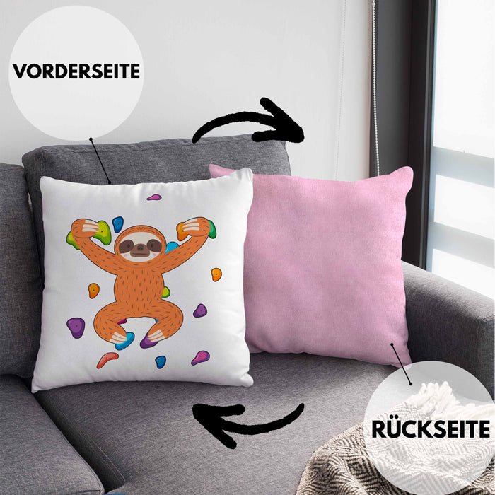 Bouldern Lustige Kissen mit Füllung 40x40 Kletterfans Kletterhalle Geschenkidee (Grau) Rosa Trendation