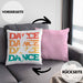 Lustige Tänzer Kissen mit Füllung 40x40 Geschenk für Tanzbegeisterte Tanzlehrer Grafik Dance (Grau) Rosa Trendation