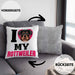Rottweiler Besitzerin Kissen mit Füllung 40x40 Geschenk Lustiger Spruch Geschenkidee I Love My Rottweiler (Grau) Grau Trendation