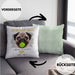 Mops Besitzer Kissen mit Füllung 40x40 Geschenk Lustiger Spruch Geschenkidee Besitzerin Ich Bin Nicht toll Aber Mein Mops Ist Es (Grau) Grün Trendation