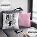 Boule Kissen mit Füllung 40x40 Geschenk Boule-Spieler Geschenkidee Spruch Ruhe Der Meister Wirft (Grau) Rosa Trendation