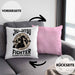 Jiu Jitsu Kissen mit Füllung 40x40 Geschenk für Kampfsportler Geschenkidee Technik über Stärke Spruch (Grau) Rosa Trendation
