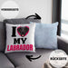 Labrador Besitzerin Kissen mit Füllung 40x40 Geschenk Lustiger Spruch Geschenkidee I Love My Labrador (Grau) Blau Trendation