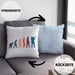 Posaunist Kissen mit Füllung 40x40 Geschenk Evolution Posaune Kaffee Geschenkidee Lustig (Grau) Blau Trendation