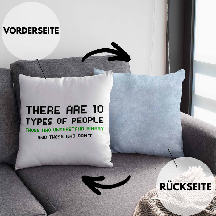 Programmierer Kissen mit Füllung 40x40 Geschenk Programmierer Gadget Lustig Geschenkidee Männer Zubehör Informatiklehrer IT Programmierer (Grau) Blau Trendation