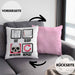Eat Sleep Metalcore Repeat Kissen mit Füllung 40x40 Geschenk Musik Metal Heavy Kopf (Grau) Rosa Trendation