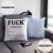 F*** Kissen mit Füllung 40x40 Geschenk Schimpfwort 18+ Geschenkidee Männer Frauen Arbeitskollege Geschenkidee (Grau) Blau Trendation