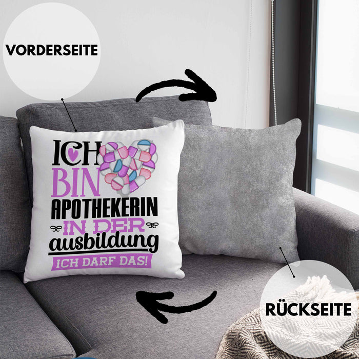 Apothekerin Ausbildung Start Geschenk Kissen mit Füllung 40x40 Ich Bin Apothekerin In Der Ausbildung Ich Darf Das Geschenkidee (Grau) Grau Trendation