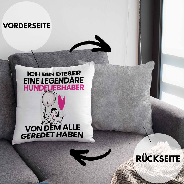 Hundeliebhaber Geschenk Kissen mit Füllung 40x40 Lustige Geschenkidee Geburtstag für Hundeliebhaber Ich Bin Dieser Legendäre Hundeliebhaber Von Dem Alle Geredet Haben (Grau) Grau Trendation
