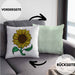 Lustige Sonnenblume Kissen mit Füllung 40x40 Geschenk für Sonnenblumenliebhaber (Grau) Grün Trendation