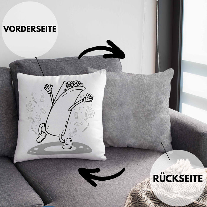 Burrito Geschenk Kissen mit Füllung 40x40 (Grau) Grau Trendation
